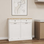 ZUN Two Drawers and Two-Compartment Tilt-Out Trash Cabinet Kitchen Trash Cabinet-White W282P160454