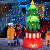 Lighted Blow-Up Xmas Tree - Self-Rotating Design, Waterproof Fade-Resistant, 2 Ground Stakes2 Water 20351489
