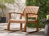 Acacia Wood Patio Outdoor Rocking Chair with cushions for Garden, Lawn, Backyard, Pool, 89125629