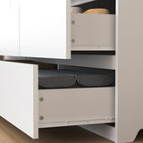 ZUN White 9 Drawer Cabinet for Bedroom, Wide Modern Chest of Drawers No Handles Design, Wood Storage W409P225882