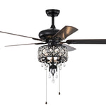 ZUN 52'' Shade Ceiling Fan Lamp With Remote Control,3 Speed ,4 Timing , 5 Reversible Blades W1592P192270