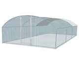 19.7x9.8x6.5ft Large Metal Chicken Coop with Run, Walk-in Poultry Cage with Waterproof Cover & Arc 16128601