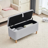 Basics Upholstered Storage Ottoman and Entryway Bench GREY W1805137546