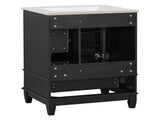 24" Bathroom Vanity with Sink and Drawers, Black Freestanding Vanity Cabinet with Ceramic Top and 74450990