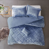 Twin/Twin XL Velvet Duvet Cover Set with Throw Pillow B03596095