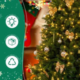 7.5 FT Artificial Christmas Tree with DIY 400 Warm White LED Lights, Hinged Xmas Pine Tree with Tree 54573229