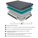 14-inch Queen Size Bed Mattress Gel-Infused Memory Foam Hybrid Mattress, Dark Gray, Mattress in a B011P213338