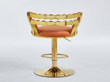 Modern Bar chair with golden color iron tube legs, soft cushions and comfortable W234P218161