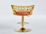 Modern Bar chair with golden color iron tube legs, soft cushions and comfortable W234P218161