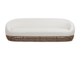 Willow 71" Upholstered Woven Patio Deep Seating Sofa, Golden Brown Wicker Frame, Wheat Beige B2719P305700