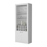 ZUN White Bar Cabinet with Wine Storage and Three Shelves B062P193658