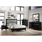 Black 2-Drawer Nightstand B062P189183