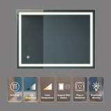 ZUN 32" X 24" LED Vanity Mirror with Dimmable Touch & Wall Switch Control, Anti-Fog, CRI 90, Adjustable W1920P199509