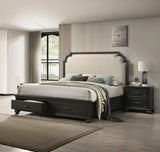 1pc Traditional 2-Drawer Nightstand Wooden Bedroom Furniture Gray Brown Finish Metal knobs B011P218285