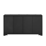 U_STYLE Sophisticated 4-Door Sideboard Adorned with Intricate Linear Accents and Luxurious N711P247438B