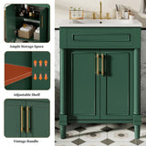 24" Vanity with Integrated Ceramic Sink, Cabinet with 2 Doors, Single Sink N710P277711F