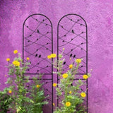 2 Pack Metal Garden Trellis 86.7" x 19.7" Rustproof Trellis for Climbing Plants Outdoor Flower W1586P268066