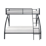 Black Metal Frame Twin/Full Bunk Bed, Youth Bed, Youth Bedroom Furniture, Easy Assembly B011P248590
