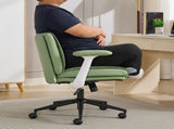 Cross Legged with Flip-Up Armrests Leather, Cross Legged Office on Wheels, Comfy Swivel 93199190