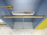 Bypass shower door, sliding door, with 5/16" tempered glass and Brushed Gold finish 6074 W2122P225221