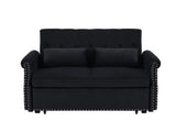 Artemax 55'' Modern Shiny Velvet Convertible Loveseat Sleeper Sofa Couch w/ 2 Lumbar Pillows, W668100737