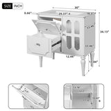 Retro Style 30'' Bathroom Vanity with Ceramic Sink Combo, Freestanding Single Vanity with 2 Drawers, N710P195635K