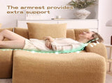 Soft Teddy Fabric Boneless Sofa,No Assembly Required Streamlined Design,Anti-Slip Design 32D High W714P357216
