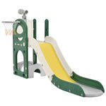 ZUN Kids Slide Playset Structure 5 in 1, Spaceship Set with Slide, Telescope and Basketball Hoop, Golf 90148409