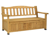 Outdoor Wooden Storage Bench, Large Deck Box with Seating & Armrest, Patio Organizer Loveseat for 55255892