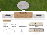4 Season Bell Tent 16.4FT, Beige Waterproof Glamping Yurt Tent with Stove Jack, Fits 10 People W3636P456648