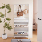 ZUN Entryway Bedroom Armoire,Shoe Cabinet,Wardrobe Armoire Closet, Drawers and Shelves, Handles, Hanging 86561655