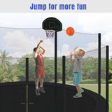 ZUN 14FT Trampoline for Kids with Safety Enclosure Net, Basketball Hoop and Ladder, Easy Assembly Round 60865523