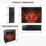 33 inch Infrared Electric Fireplace withTrim kit Insert, Touch Panel Home Decor Heater, Smokeless W1769P252988