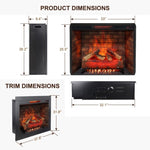 ZUN 33 inch Infrared Electric Fireplace Insert, Touch Panel Home Decor Heater, Smokeless Firebox With 01909969