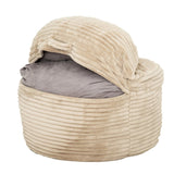 Convertible Memory Foam Bean Bag Chair, 2-in-1 Sofa Chair, Beige B2741P330119