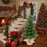 2PCS Set 2FT Tabletop Christmas Trees with 68 Tips PVC Green Trees Plant Base Mini 80226241