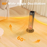 25" Tower Space Heater with 3D Flame, 1500W Portable Electric Heater with Thermostat, 60&deg 85626018