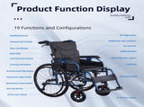 Aluminium multi-functional manual wheelchair. Hand brake. 24-inch quick detachable wheel. One-button W3121P298949
