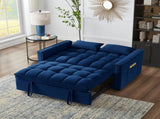 4 in1 Loveseat Sofa Bed Armrests & Storage Pockets, Multi-Function Tufted Pull-out Sofa Bed W2186P166129