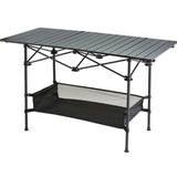 1207055 CM Portable Outdoor Folding Picnic Table, Lightweight Aluminum Roll-Up Camping Table with 23613568