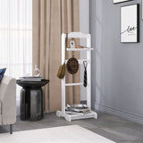 Accent Portable Garment Rack,Clothes Valet Stand with Storage Organizer,White Finish W760P178208