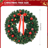 ZUN 36in Pre-lit Battery Powered Christmas Wreath, Lighted Artificial Xmas Wreath with 80 Warm Lights 98668581