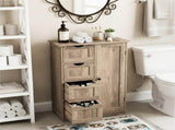 Washed gray MDF with melamine veneer, 56*30*80cm, 4 drawers, 1 door, bathroom vanity 66692170