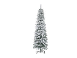 Snow-Flocked 7' Tall Slim Pencil Christmas Tree, Artificial Tree with Realistic Branches & 603 Tips, 63306920