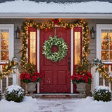24" Christmas Cedar Wreath Full Luxe Greenery Holiday Door Dcor Festive Pinecone & Berry Accent FBA 89345177