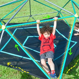 13ft Geometric Dome Climber Play Center, Kids Climbing Dome Tower with Hammock, Rust & UV Resistant MS306993AAF