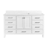 60'' Bathroom Vanity, Freestanding Vanity Top with Single basin Solid Wood Frame Bathroom Storage W1059P338728