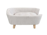 Elevated Dog Bed Frame for Small Dog, Corduroy Pet Couch Bed with Rubber Wood Legs and Supportive N779P179967A