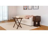 5-Piece Rubberwood Folding TV Tray Table Set of 4 with Storage Rack, Walnut 65107837