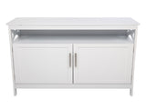 Double Door Side Cabinet With Partition White 90596729